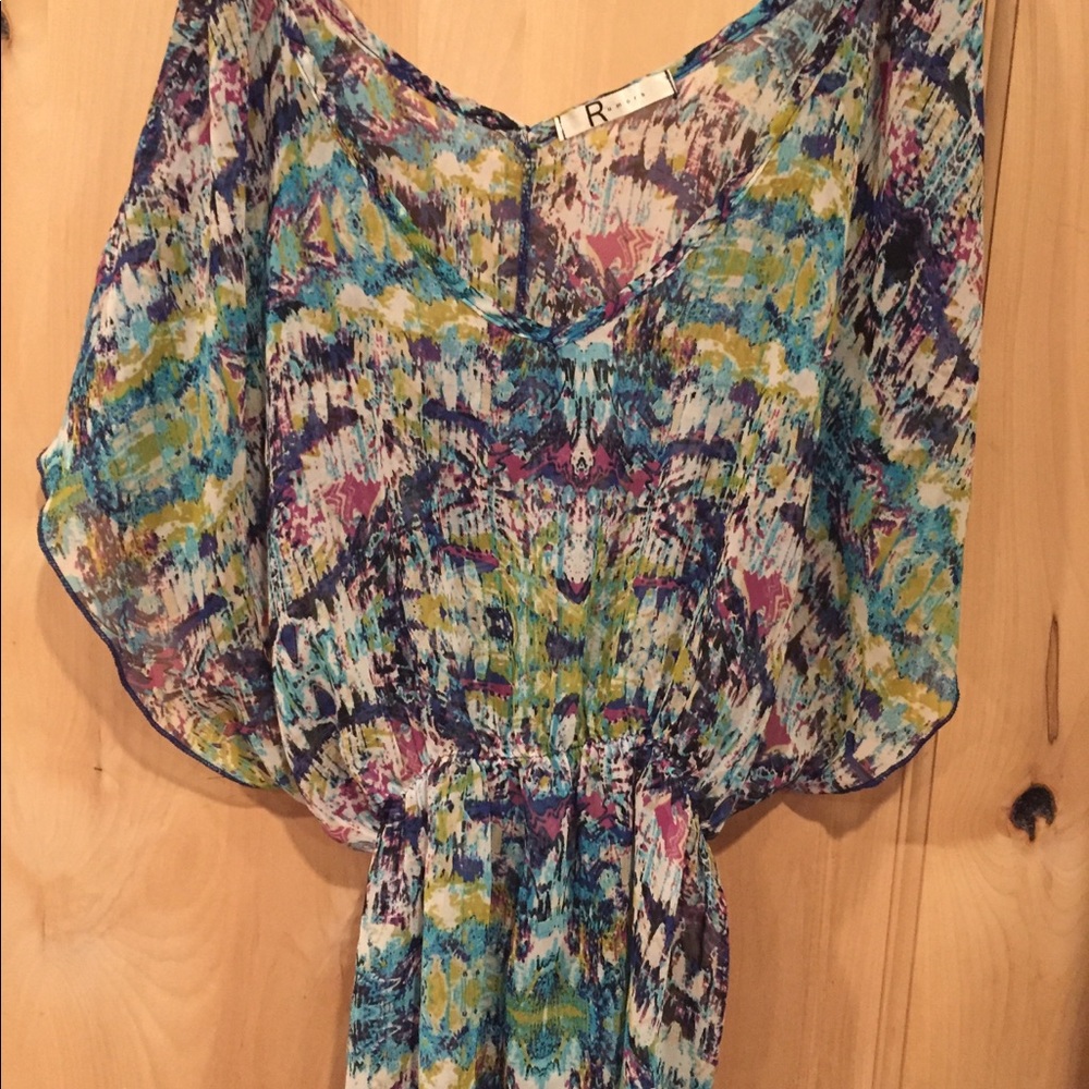 See through multi color top